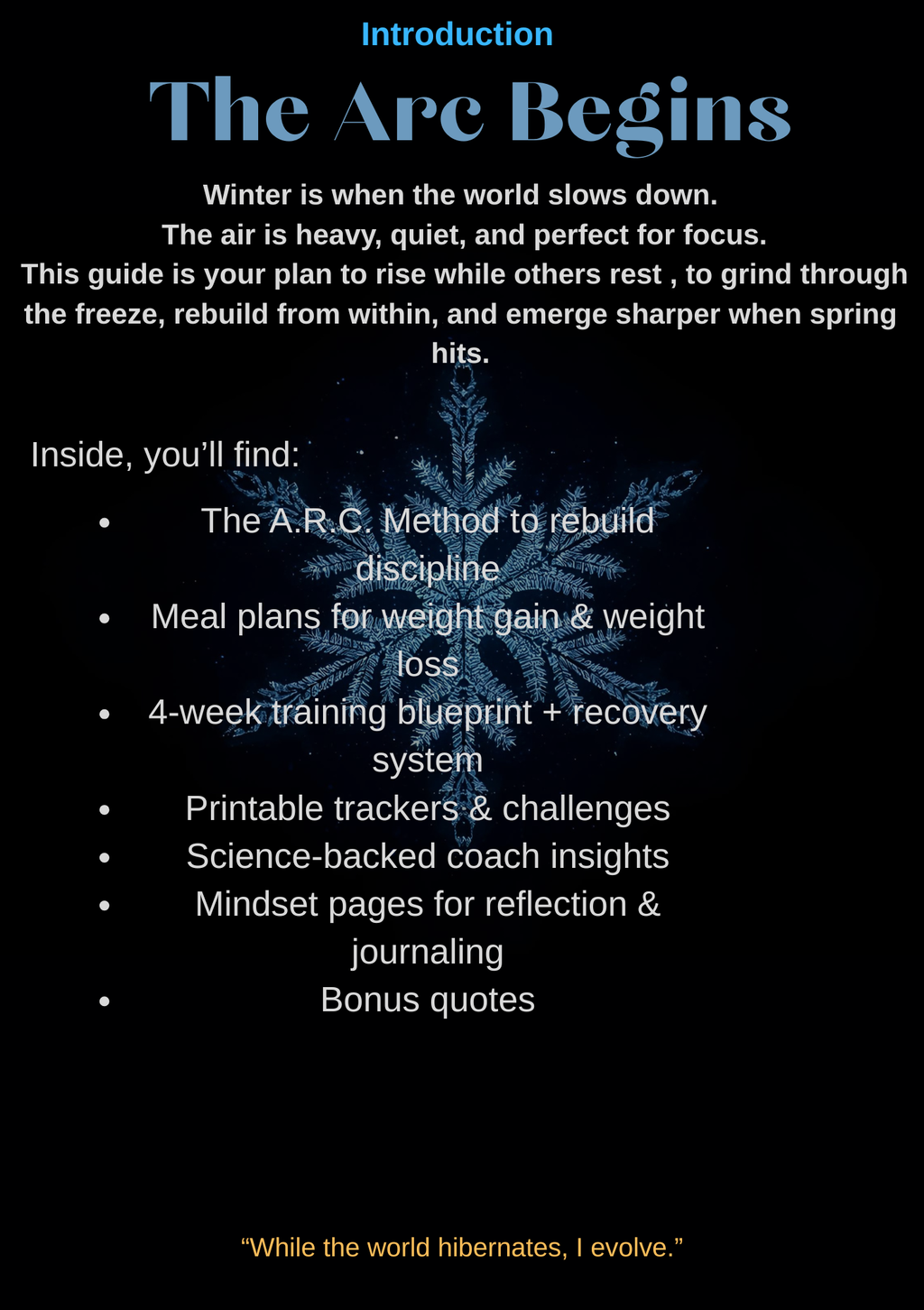 The Winter Arc — 4-Week Seasonal Routine Guide by Arc Realm
