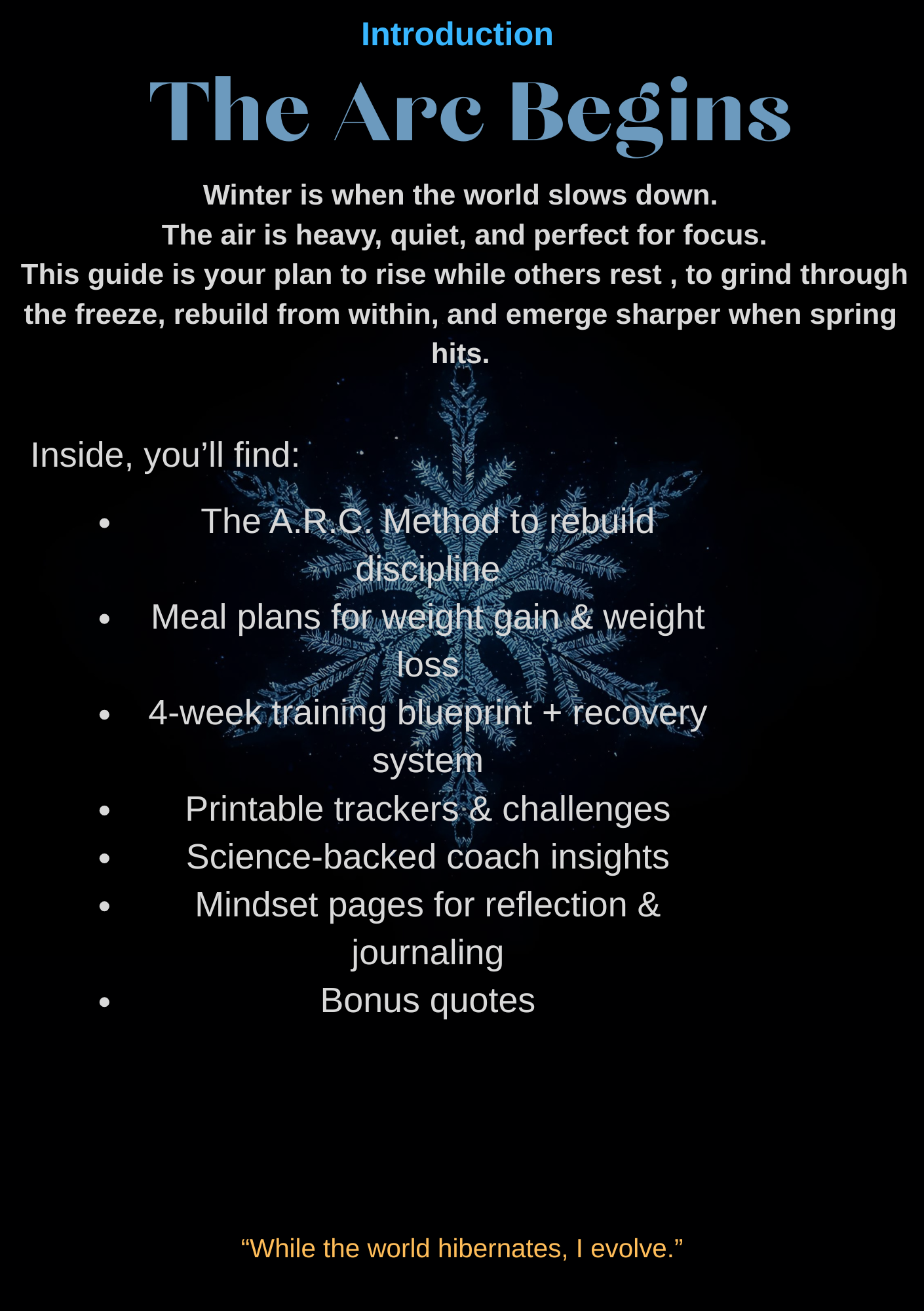 The Winter Arc — 4-Week Seasonal Routine Guide by Arc Realm