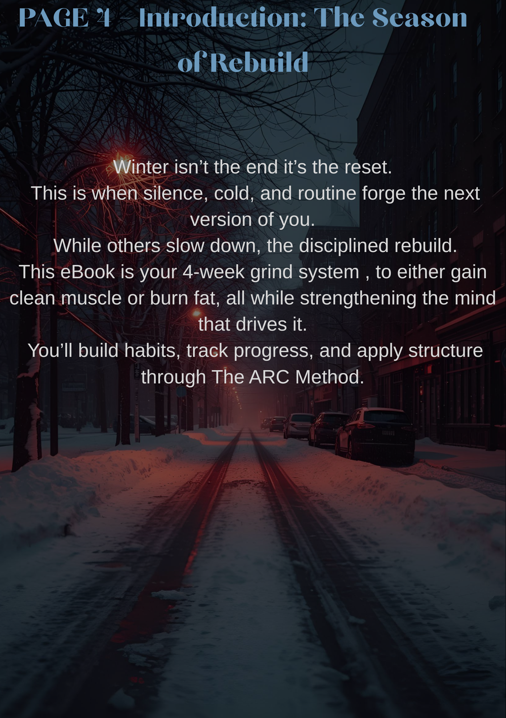The Winter Arc — 4-Week Seasonal Routine Guide by Arc Realm
